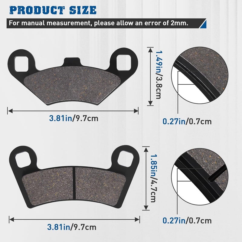 SOLLON Front and Rear Brake Pads for Polaris RZR 800 2008-2014 RZR S 800 RZR 800S 2009-2014 RZR 570 2012-2015 - Image 3